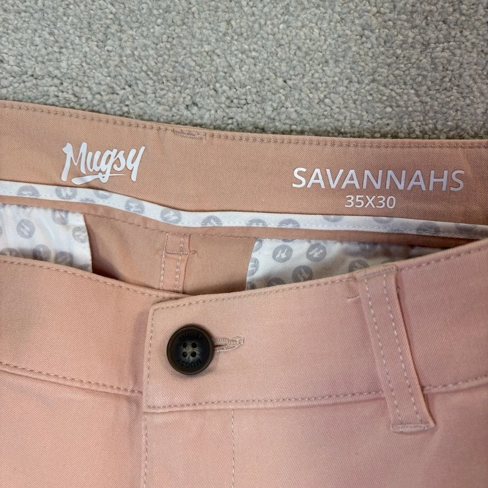 Mugsy Savannahs Classic Performance Chinos in Peach Size 35x30 Mens Pants Nice!